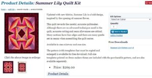 Summer Lily Quilt Kit & Pattern
