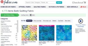 Screenshot of Fabric.com