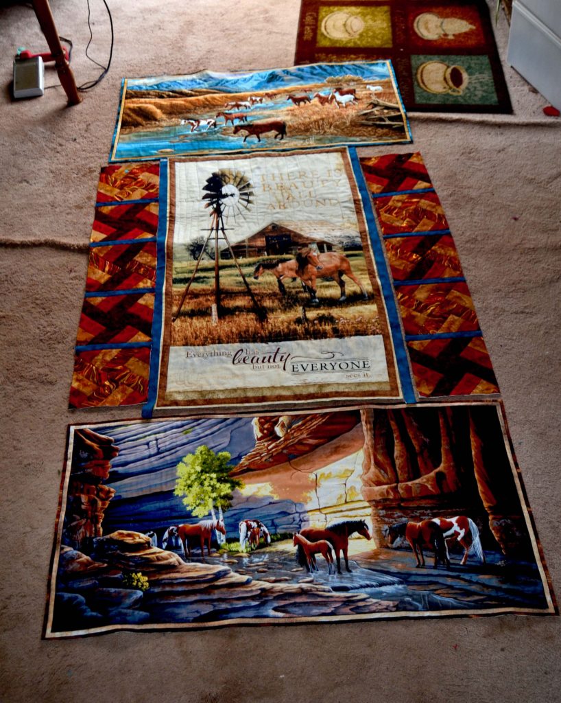 Home Pastures - a project that used printed fabric panels for quilting - the original printed fabric panels for quilting
