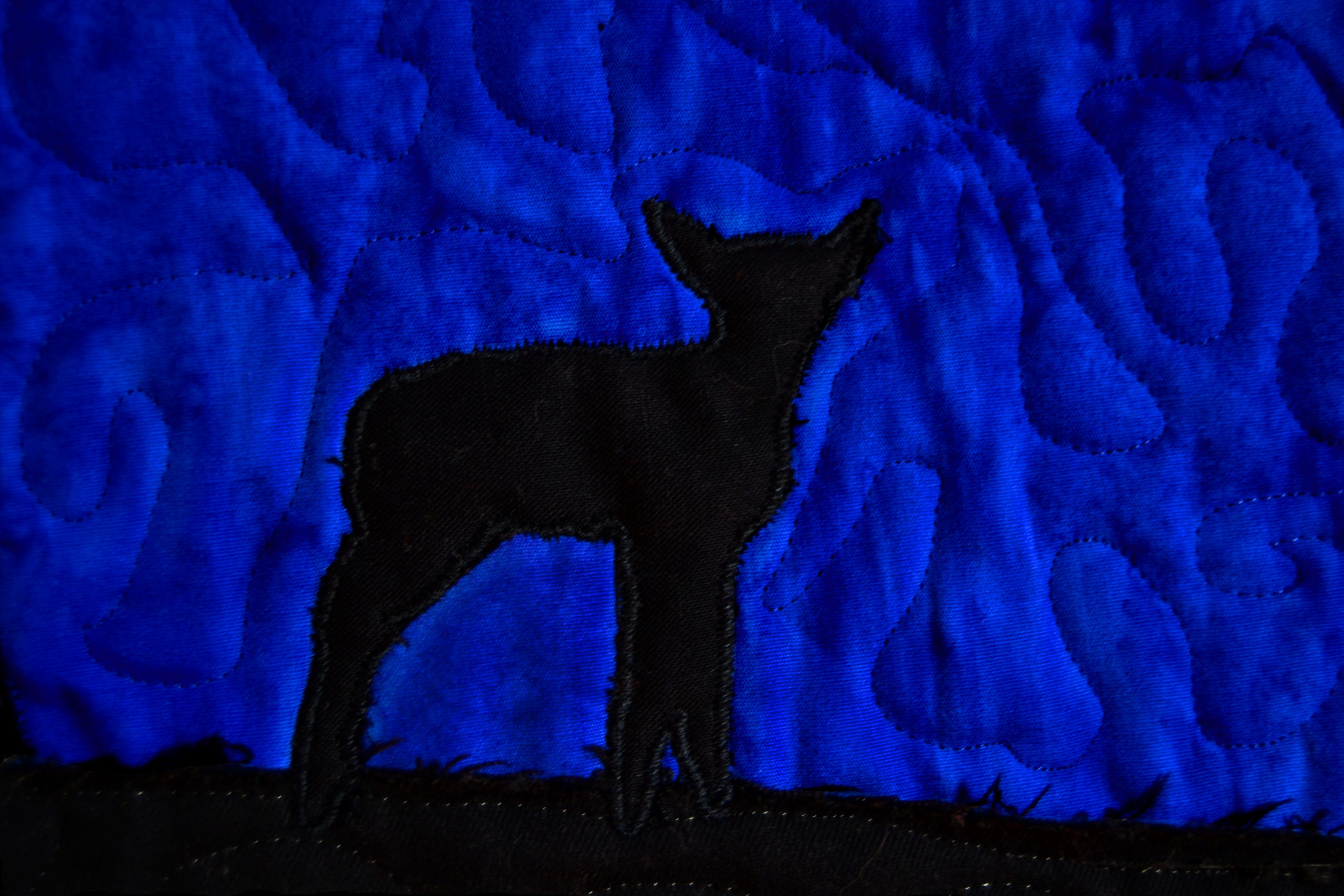 Lamb silhouette - quilted using free motion quilting techniques