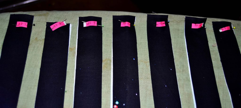 Strip sets in the middle of a quilting project