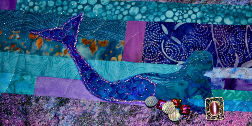 Mermaid laying on seashells