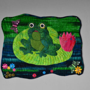 my pad green frog on lily pad pop-up panel
