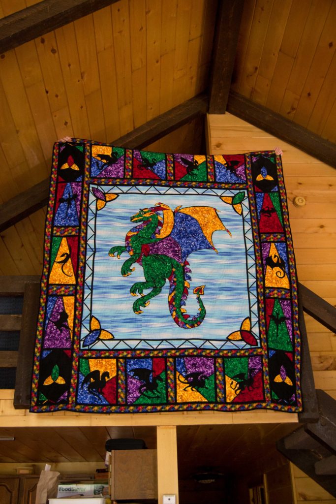 Stained Glass Dragon Quilt