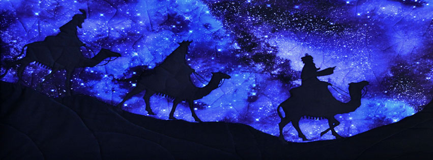 3 Wise men following Yonder Star