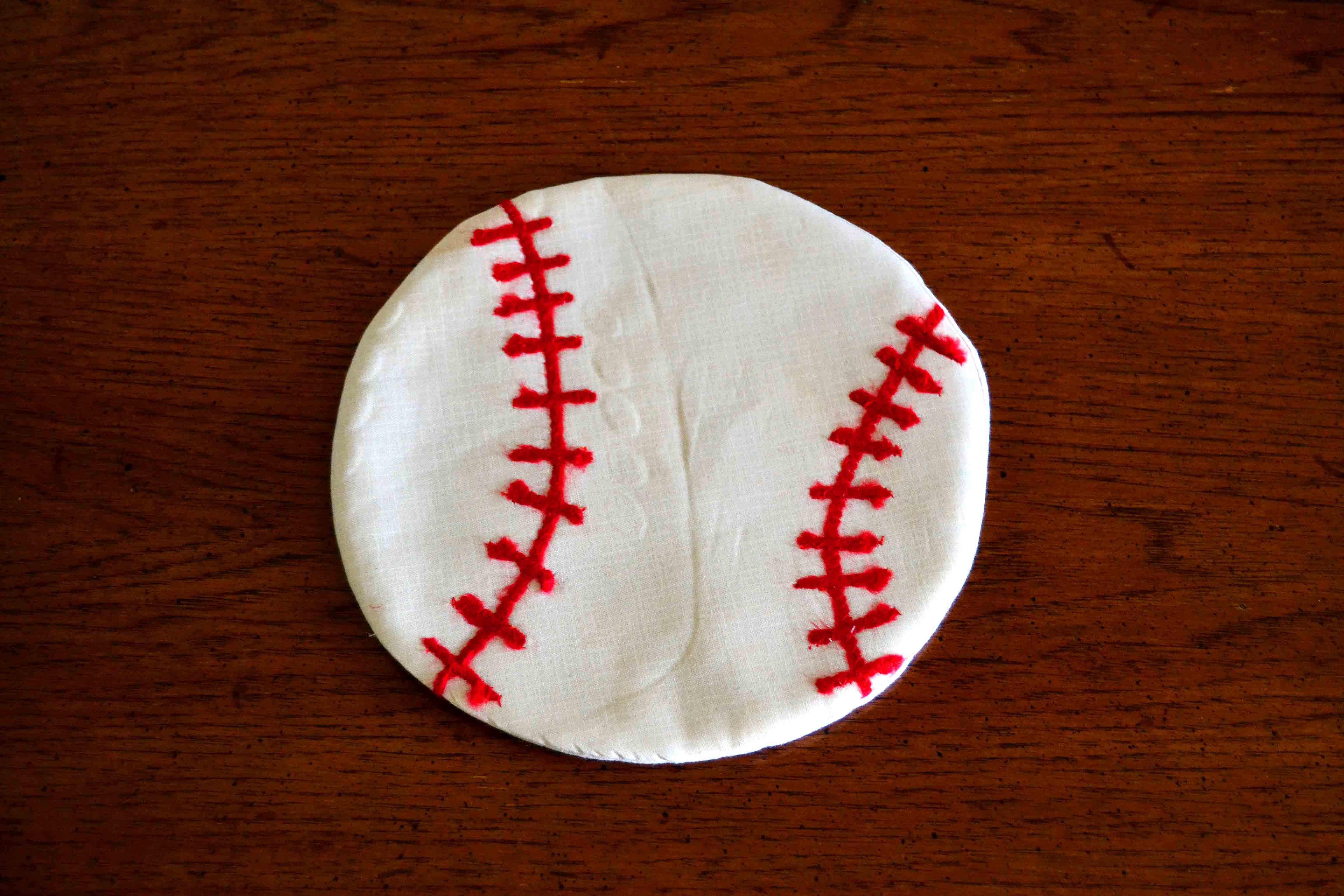 fabric baseball shaped potholder