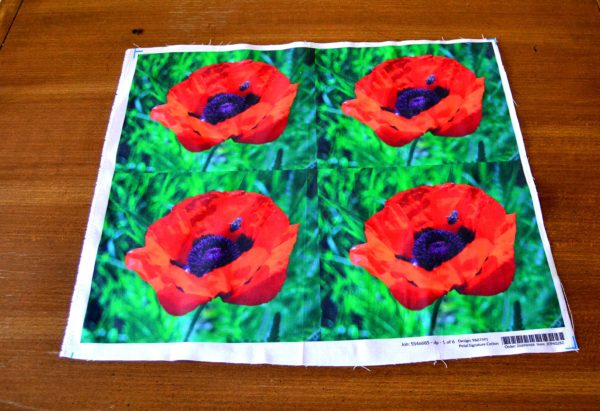 Jewel tone poppy with Bee 4 set printed panel