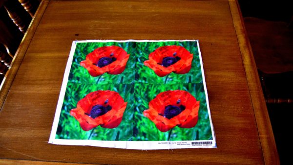 Jewel tone poppy with Bee 4 set printed panel