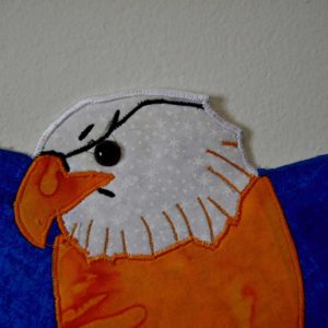 bald eagle head orange, white, and blue