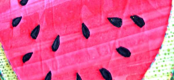 fabric watermelon with black seeds