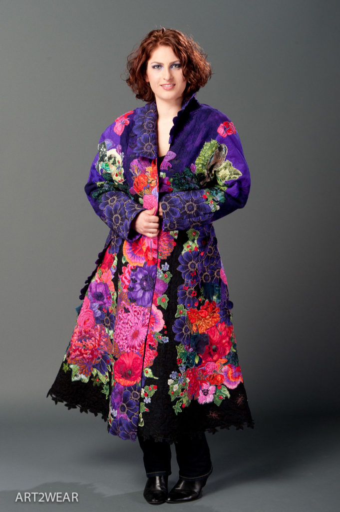 rich purple long coat wearable art