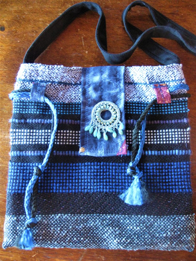 Blue boho woven bag - Practical boho weaving