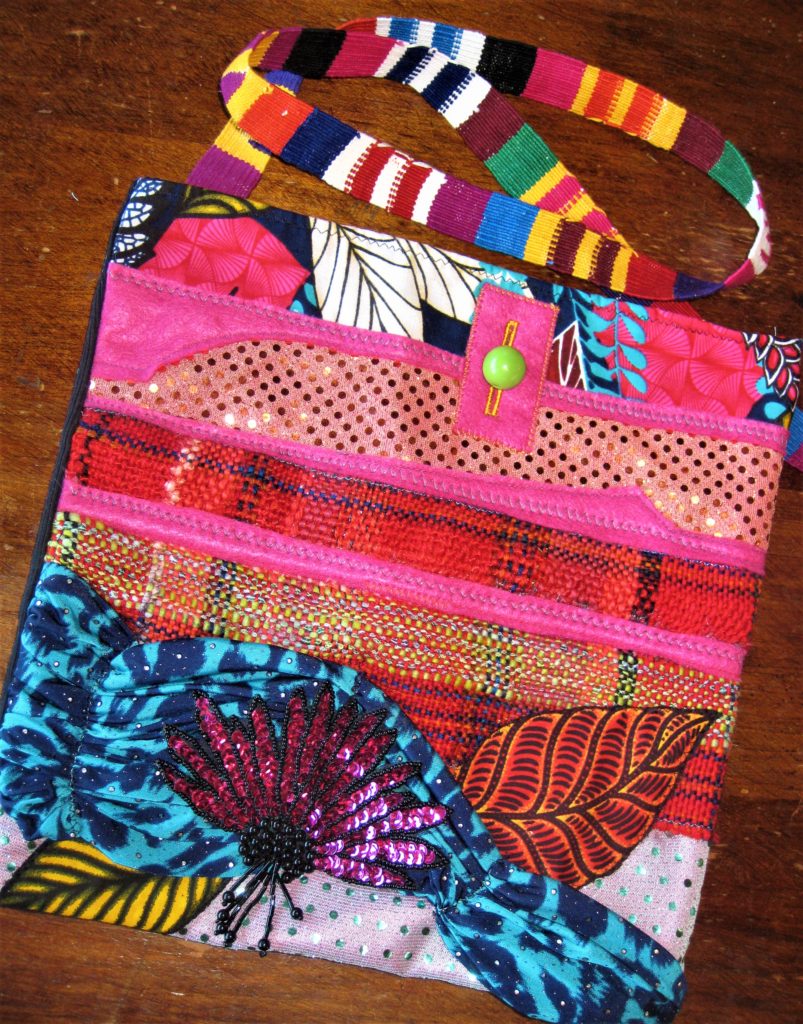 Pink boho bag practical woven art