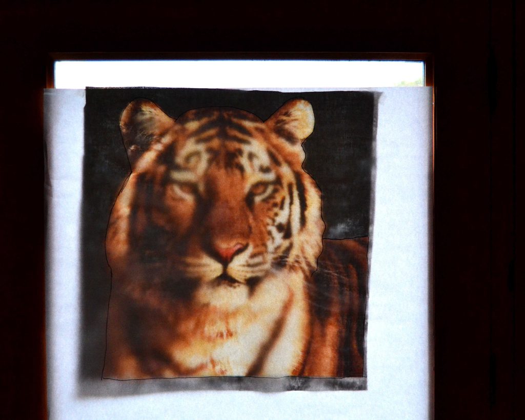 Original printed photo panel tiger quilt