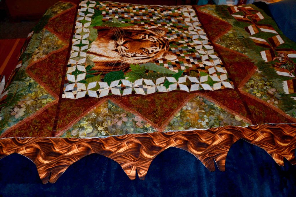 Shere Khan tiger quilt with cow udders
