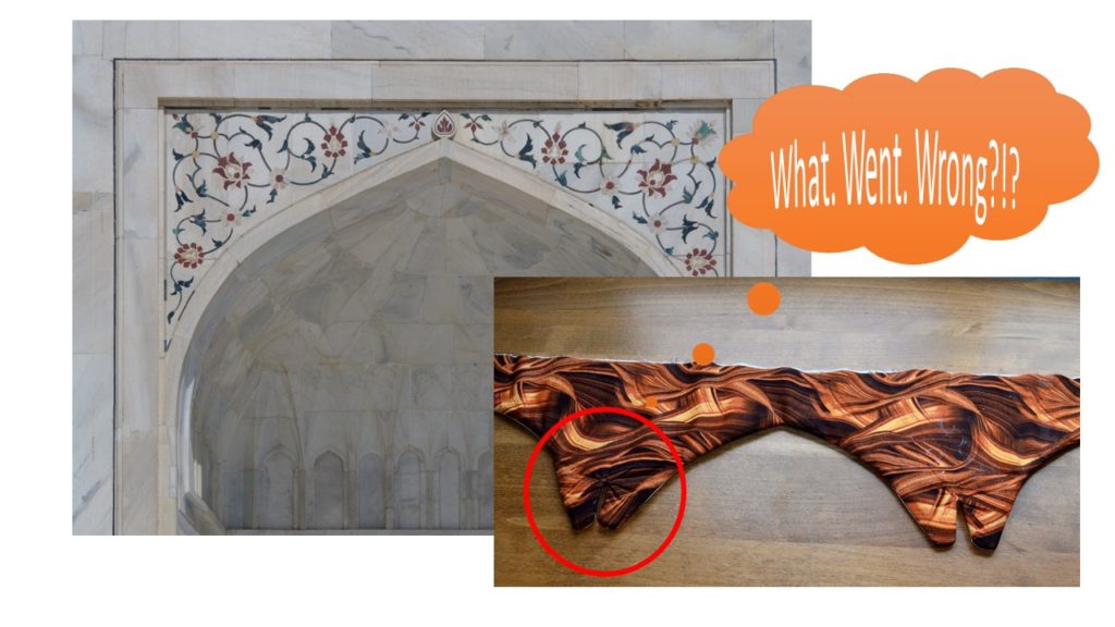 Taj Mahal sandral arch and cow udders for tiger quilt