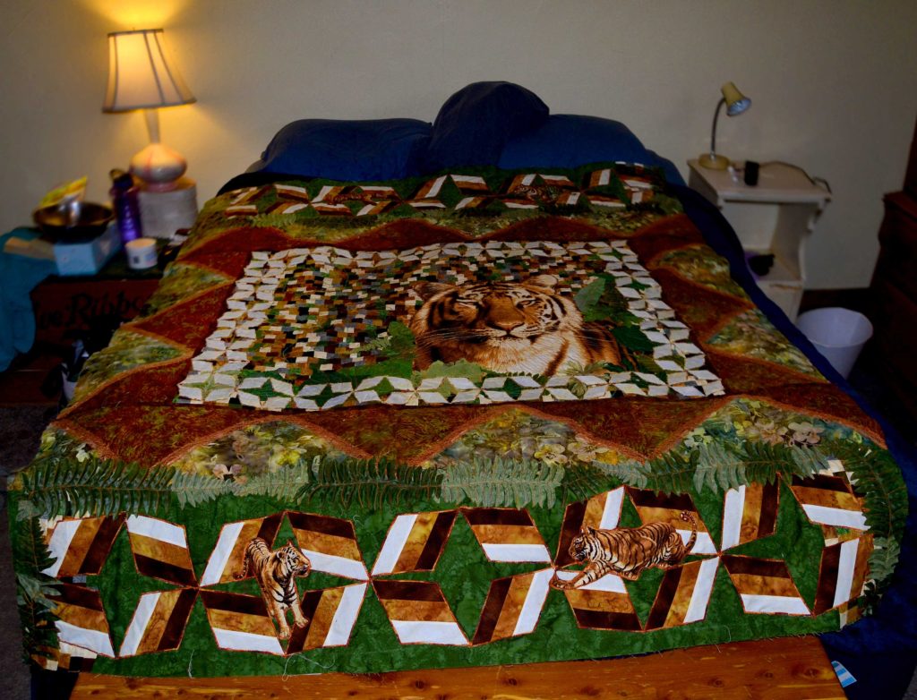 Shere Khan tiger quilt without borders
