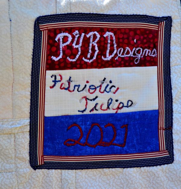 Red white and blue nametag - Patriotic Tulips - PYB Designs - 2021 quilt