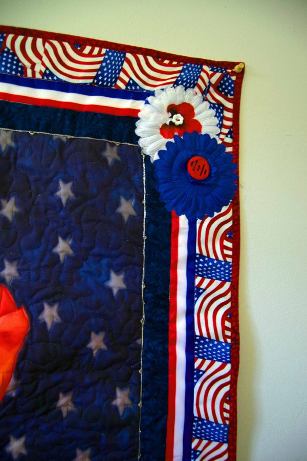 Patriotic Garden border close-up Americana stars and stripes