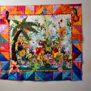 Parrot Cove - Fantasy Tropical Island Lap Quilt & Wall Hanging