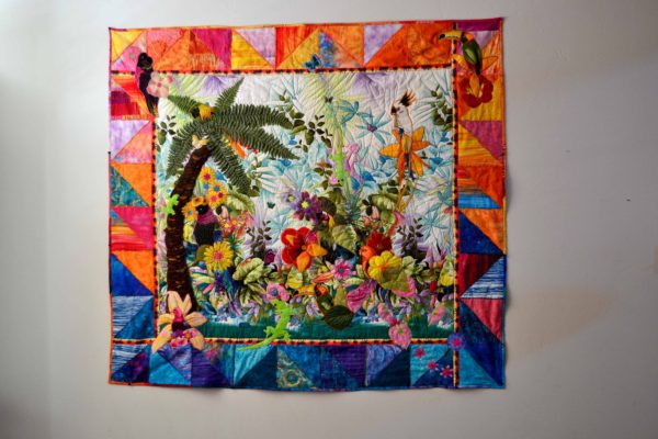 Parrot Cove - Fantasy Tropical Island Lap Quilt & Wall Hanging