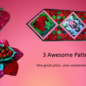 3 Different Strawberry Original Quilt Patterns - Strawberry Patterns Combo Pack graphic